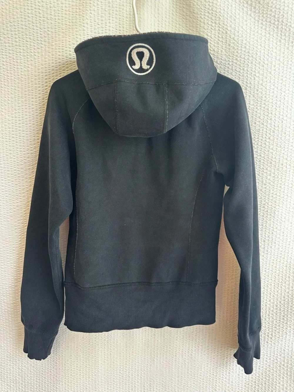 lululemon Scuba Black Purple White Fleece Lined Full Zip Hoodie Size: 6